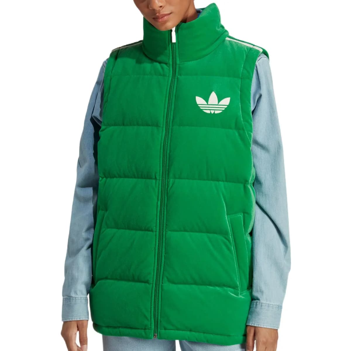adidas originals FW22 Adicolor 70s Məxmər Jilet Yaşıl 2