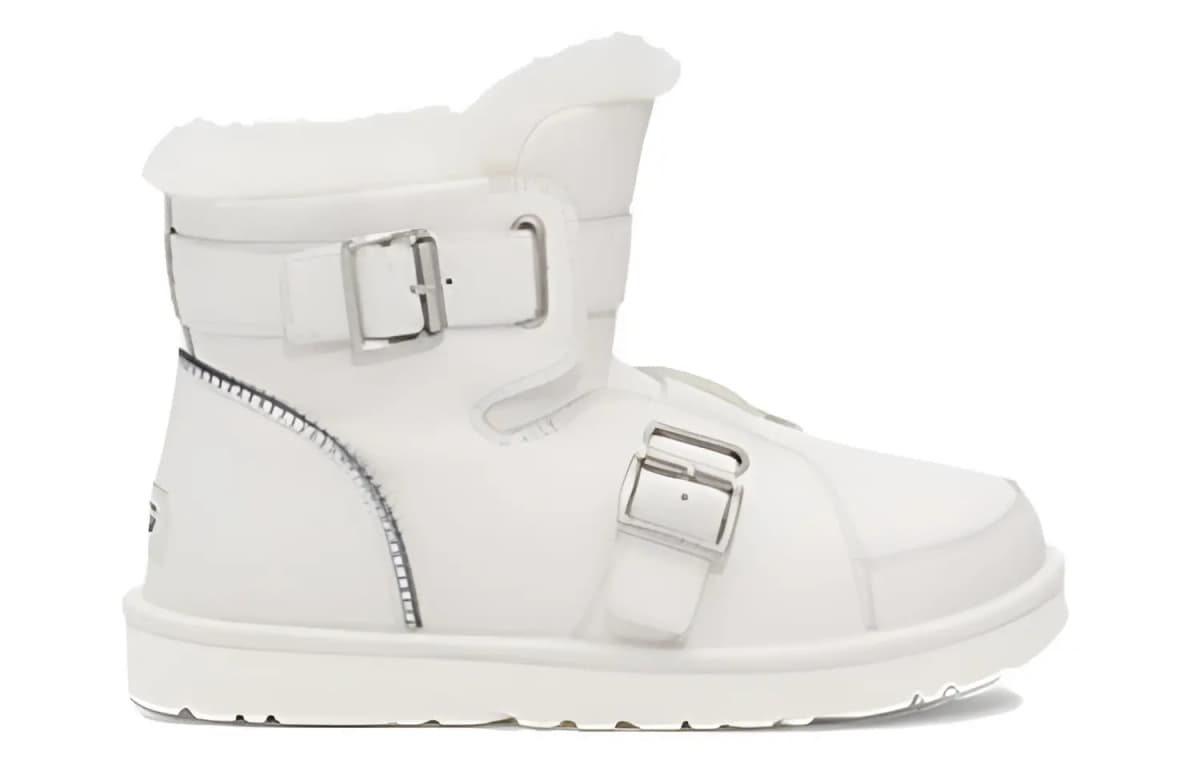 UGG Mini Buckle Short Boots 'White' Women's 2