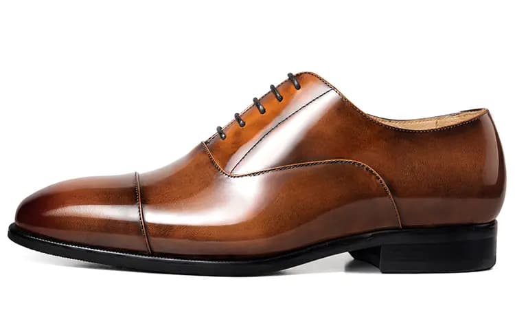 THOM WILLS British Business Shiny Oxford Shoes Dress Shoes Men's Yellow Brown Polished