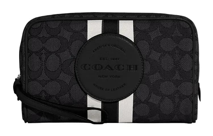 COACH Dempsey 20 Dəri Klutch Qadın Qara