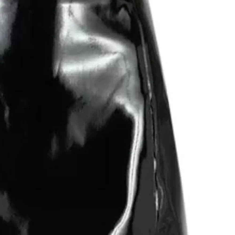 EMPORIO ARMANI FW22 Solid Color Shiny Leather Mini Skirt Women's Black 4
