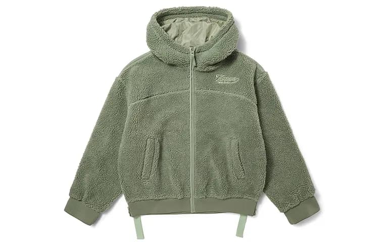 Kappa Shearling Sport Casual Cardigan Hooded Long Sleeve Jacket Autumn Winter Women's