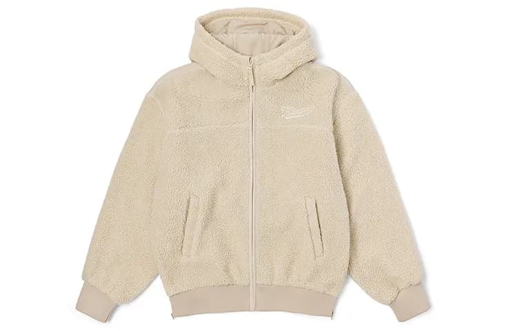 Kappa Shearling Sport Casual Cardigan Hooded Long Sleeve Jacket Autumn Winter Women's 5