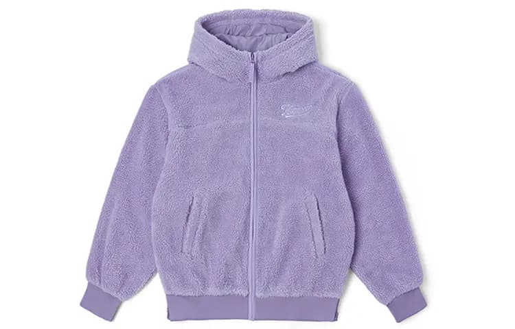 Kappa Shearling Sport Casual Cardigan Hooded Long Sleeve Jacket Autumn Winter Women's 9