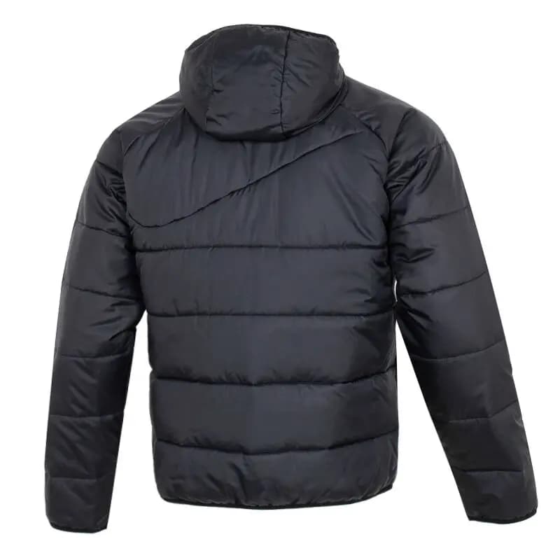 Nike Casual Windproof Warm Hooded Solid Color Puffer Jacket Men's Black 2