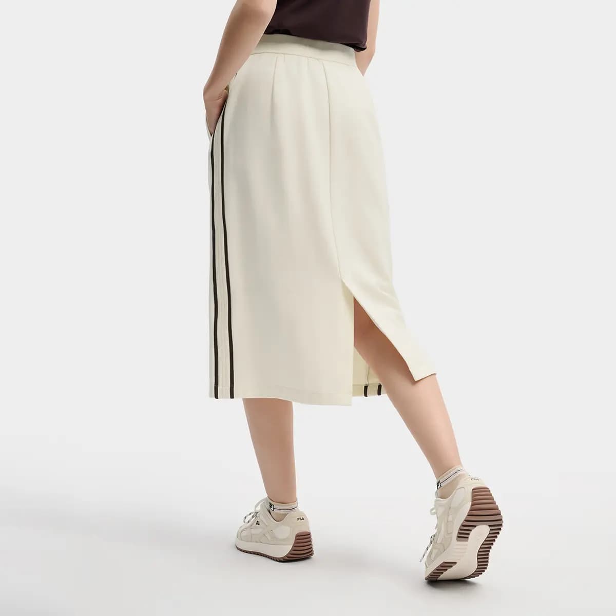 FILA ORIGINALE Classic Vintage Elegant Relaxed Casual Long Skirt Women's Egg White 7