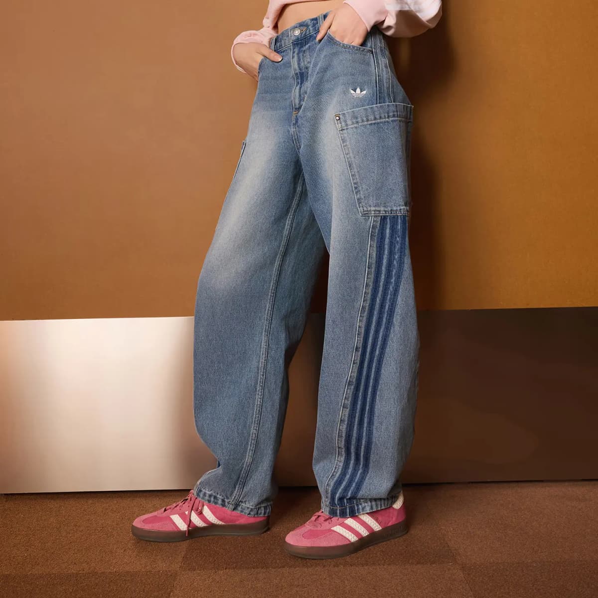 adidas Originals DENIM JOGGERS Qadın Cins Şalvarı 6