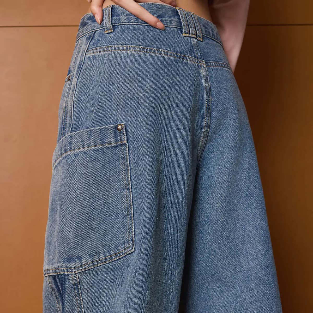 adidas Originals DENIM JOGGERS Qadın Cins Şalvarı 4