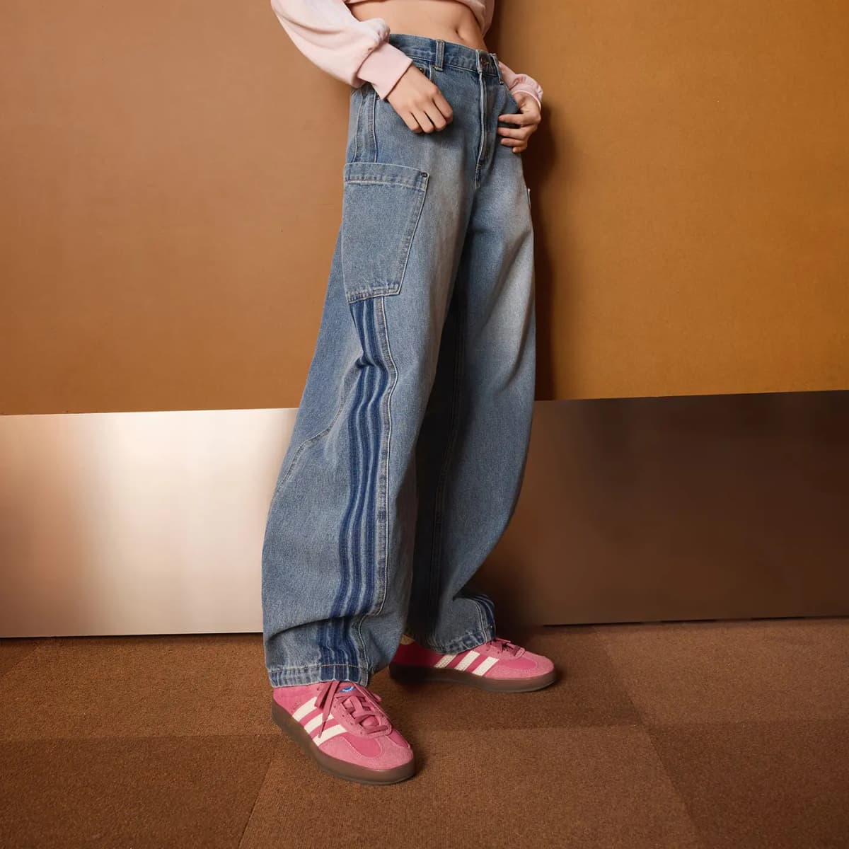 adidas Originals DENIM JOGGERS Qadın Cins Şalvarı 3