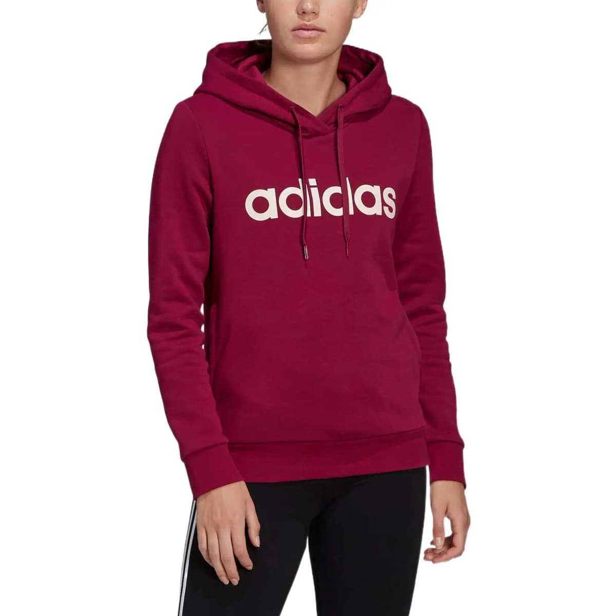 adidas Letter Print Qadın Hoodie Qırmızı 3