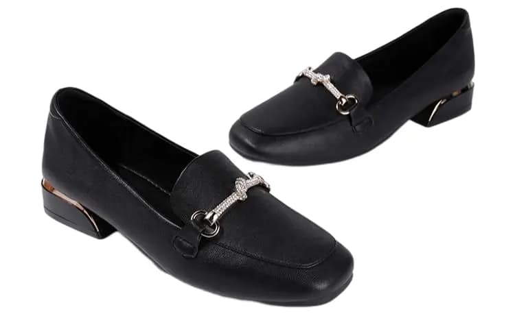 DAPHNE Loafers Women's Black White 3