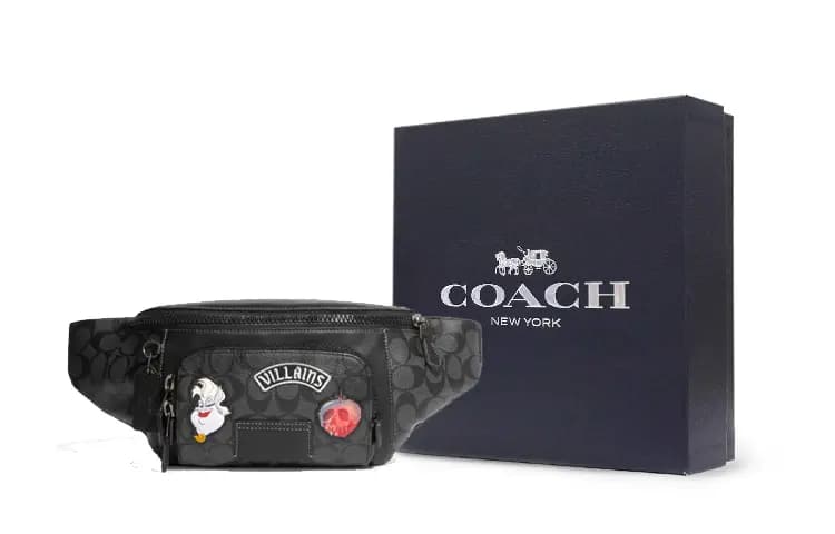 COACH Cow Leather Fanny Pack Women's Black 5