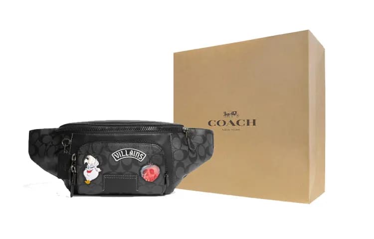 COACH Cow Leather Fanny Pack Women's Black 6