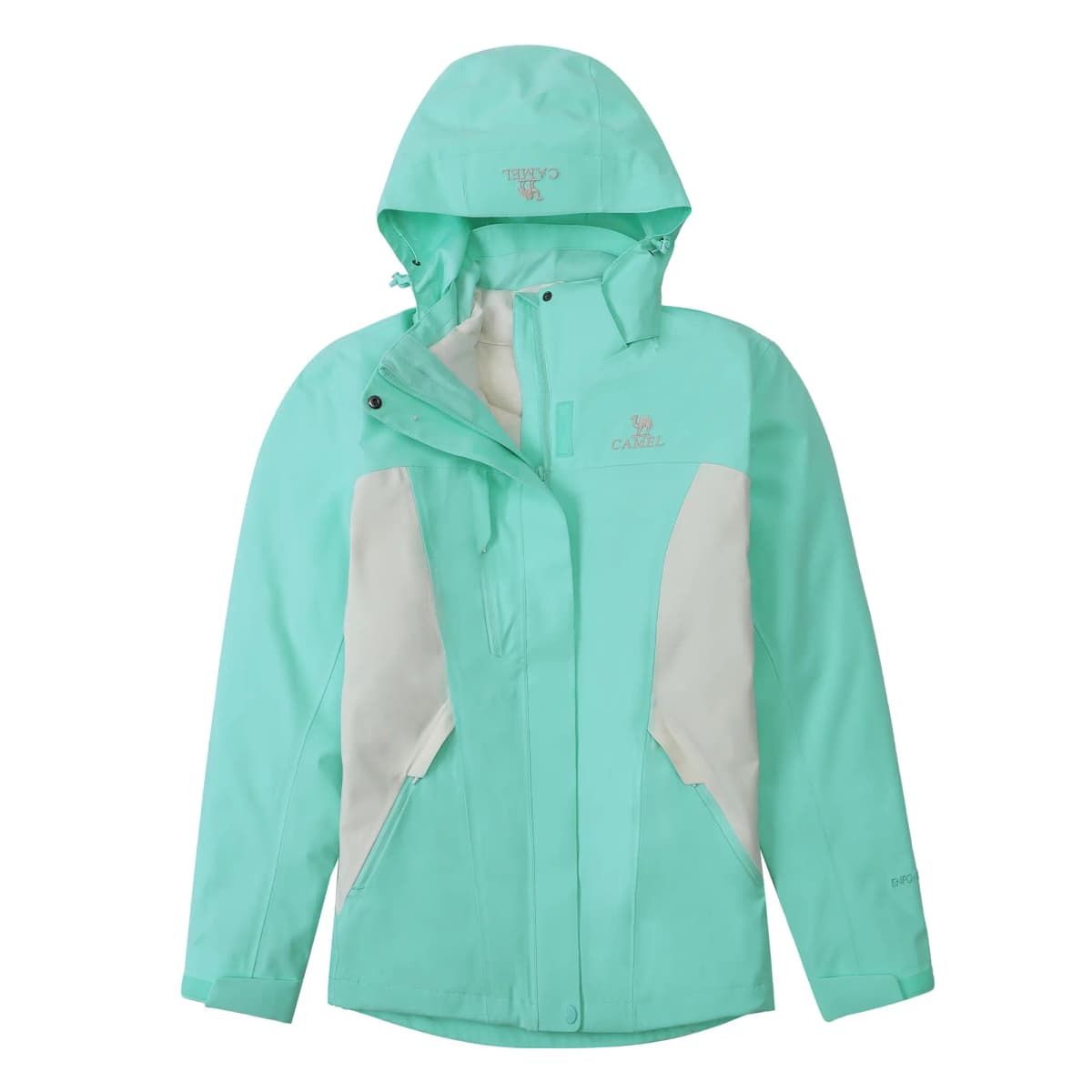 CAMEL All-Weather Series Down Inner Liner Three-Proof Shell Color-Block Hiking Jacket Women's 6