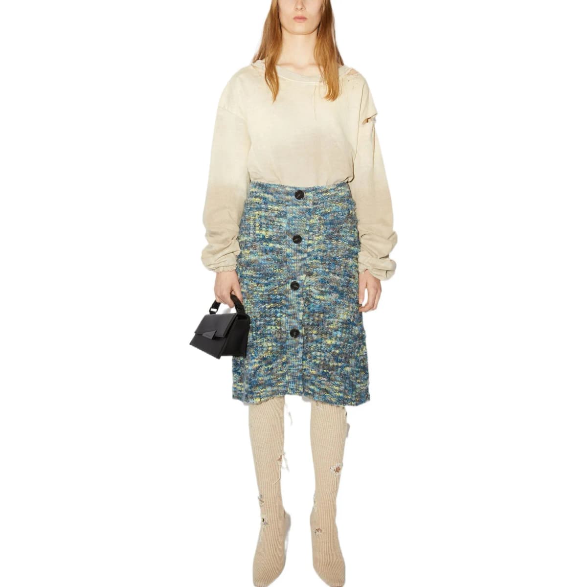 Acne Studios Qadın Uzun Toxunma Ətək Mavi 2