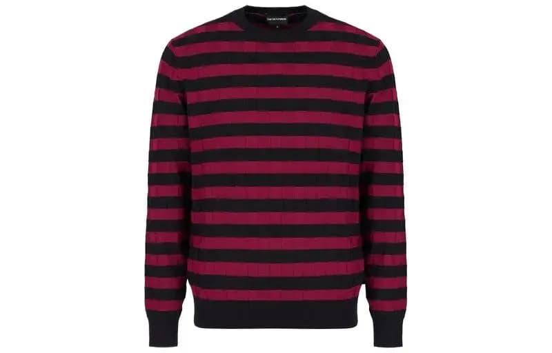 EMPORIO ARMANI Kişi Sviteri Qara/Qırmızı