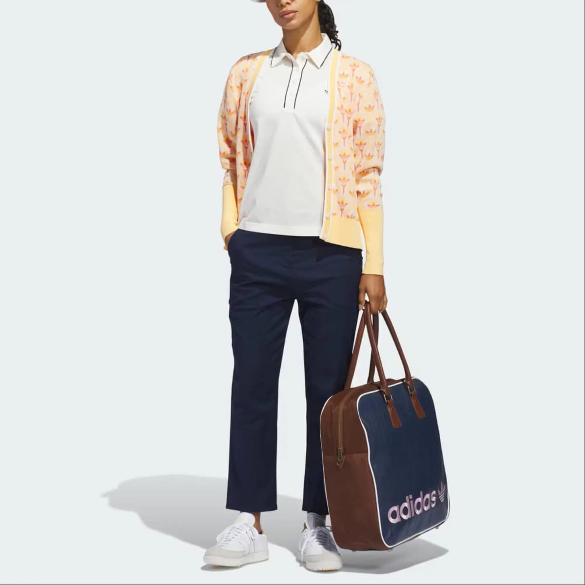 adidas Originals Performance Valentine's Day Limited V-Neck Sporty Single-Breasted Long Sleeve Knit Top Women's 3