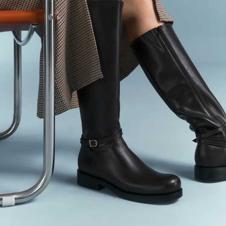 CHARLES&KEITH Cavalier Çəkmə Qadın Qara 8