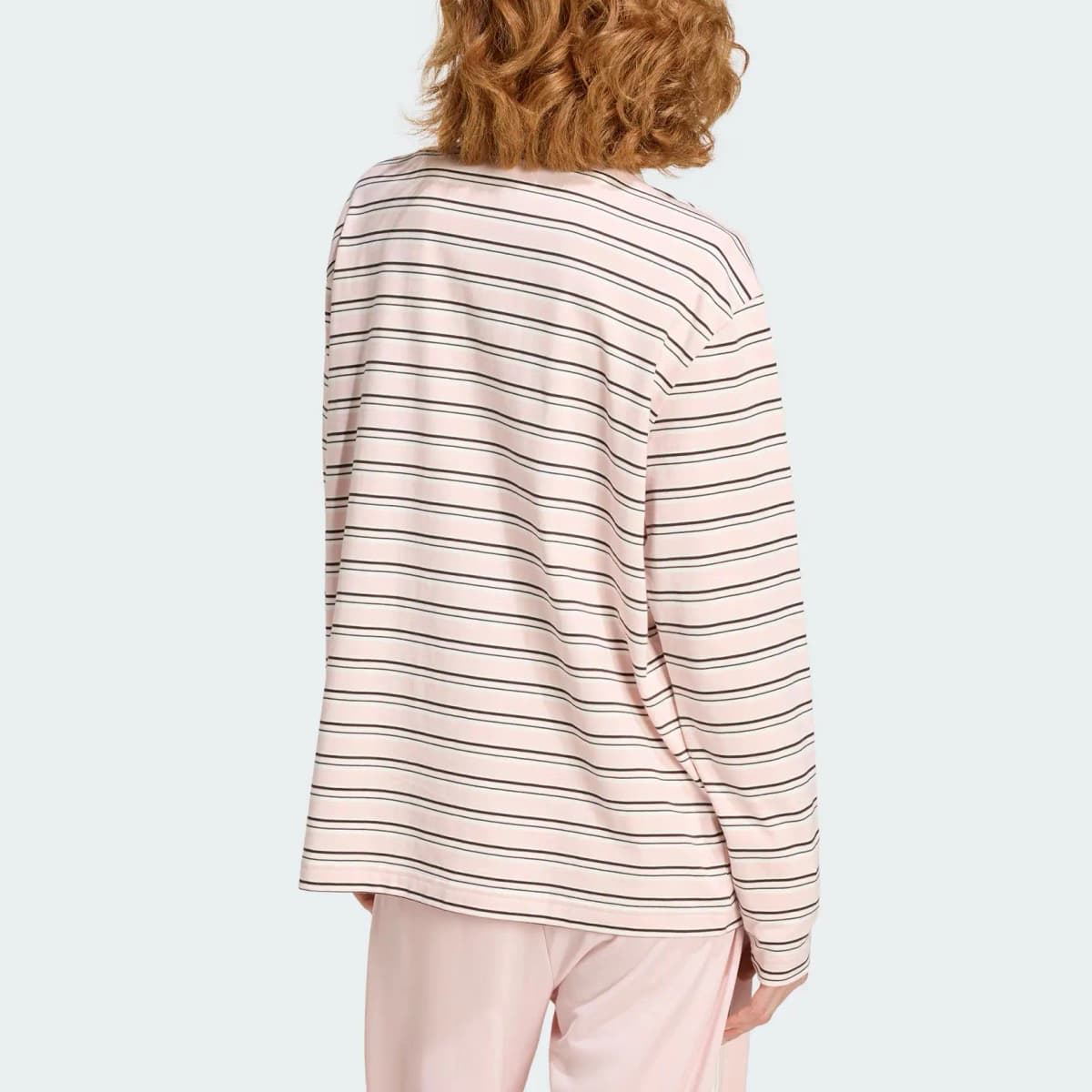 adidas originals STRIPED OVERSIZED LS Uzunqol Polo Köynək Qadın 4