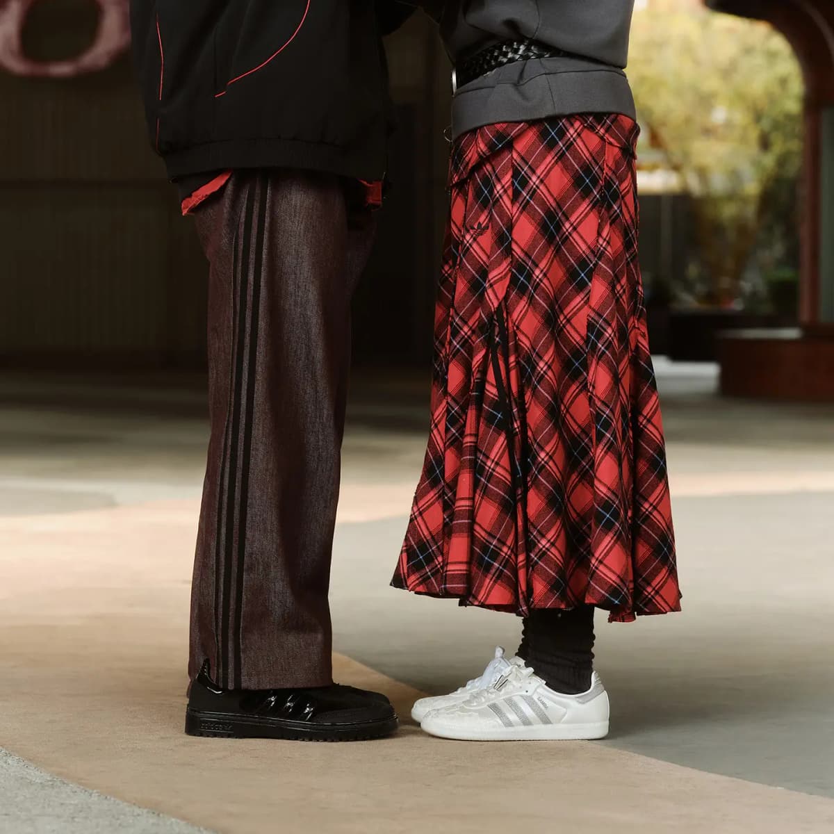 adidas originals CHECK SKIRT Qadın Uzun Ətək 4