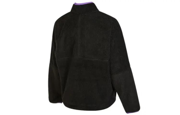 Nike Logo Embroidery Half-Zip Faux Shearling Kişi Pencəyi Qara 2