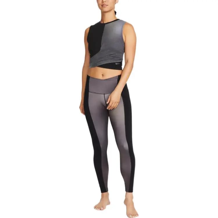 Nike Logo Print Patchwork Crew Neck Sleeveless Vest Women's Gray 3