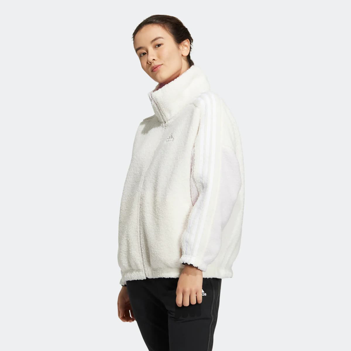 Adidas Məxmər Qadın Pencəyi Çəhrayı/Ağ 6