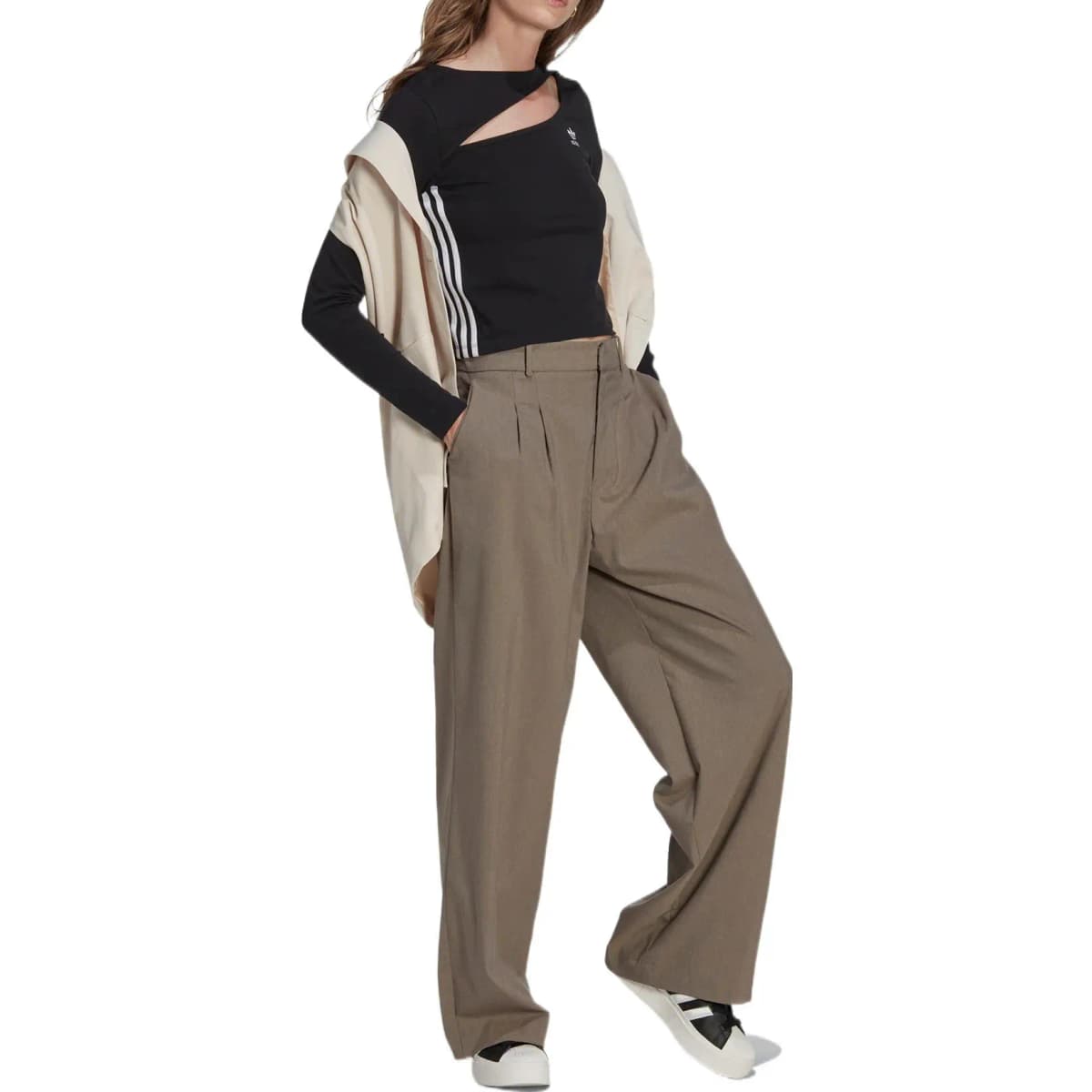 Adidas Originals CENTRE Crop Tops Women's Black 4