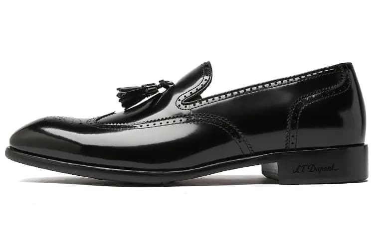 S.T.DUPONT Tassel Brogue Kişi Loafer Qara 4