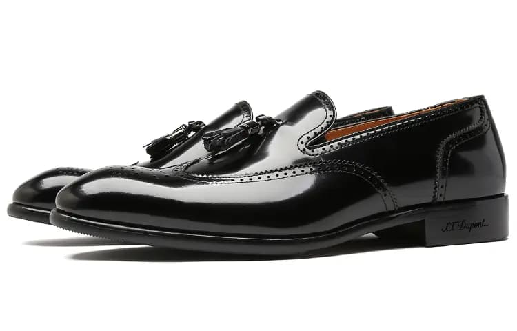 S.T.DUPONT Tassel Brogue Kişi Loafer Qara 5