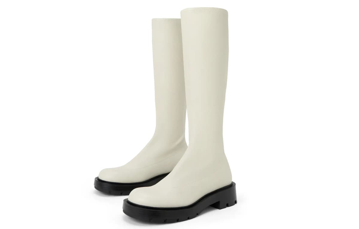 CHARLES&KEITH Small CK Uzunboğaz Qadın Çəkmələri Qara/Ağ 11