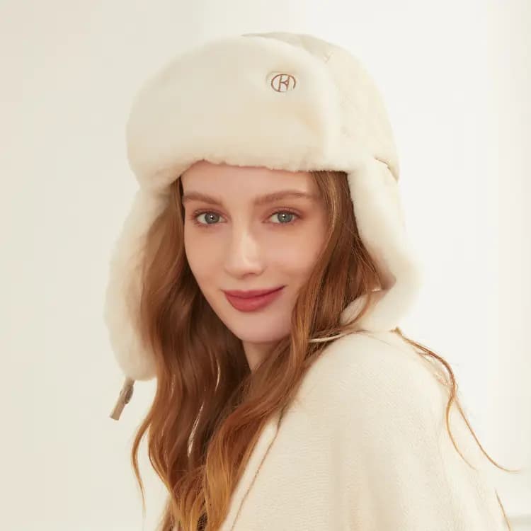 ELLE Furry Earflap Hat Winter Warm Riding Outdoor Hat Unisex 6