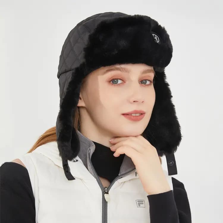 ELLE Furry Earflap Hat Winter Warm Riding Outdoor Hat Unisex 2