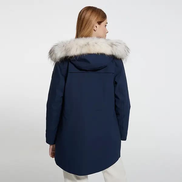 CAMEL All-Weather Series Solid Color Liner Warm Zip Hooded Fur Collar Mid-Length Thick 3-in-1 Jacket Winter Women's 4