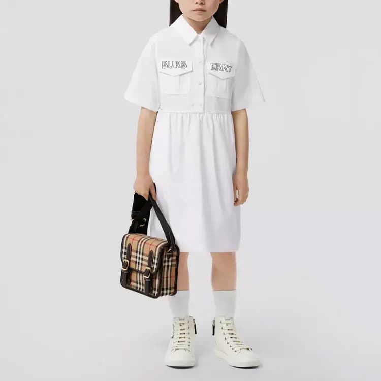 Burberry FW22 Uşaq Donu Ağ 3
