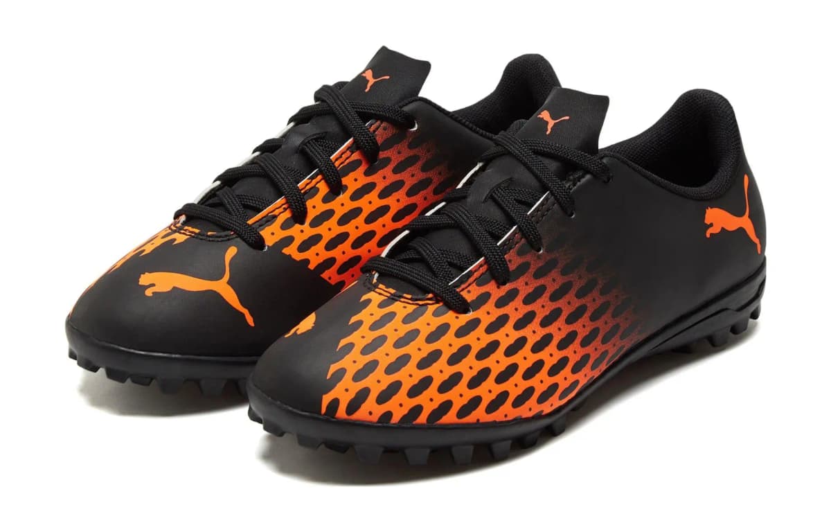 PUMA Rapido 3 Spirit 3 TT Jr Anti Slip Wear Resistant Low Top Kids' Soccer Shoes Black Orange Teenagers 3