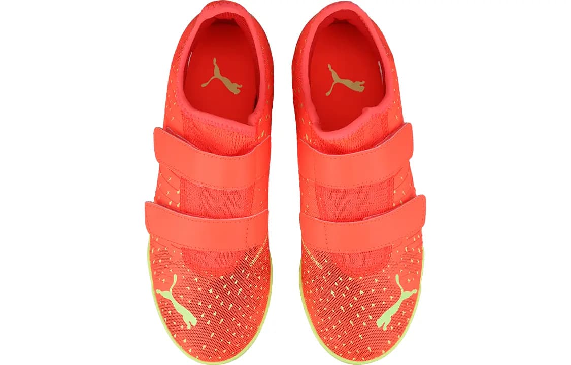 PUMA Future Z Slip-Resistant Cushioning Low-Top Kids' Soccer Shoes Red Yellow Kids' 4