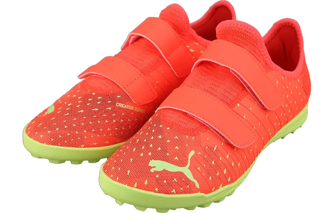PUMA Future Z Slip-Resistant Cushioning Low-Top Kids' Soccer Shoes Red Yellow Kids' 3