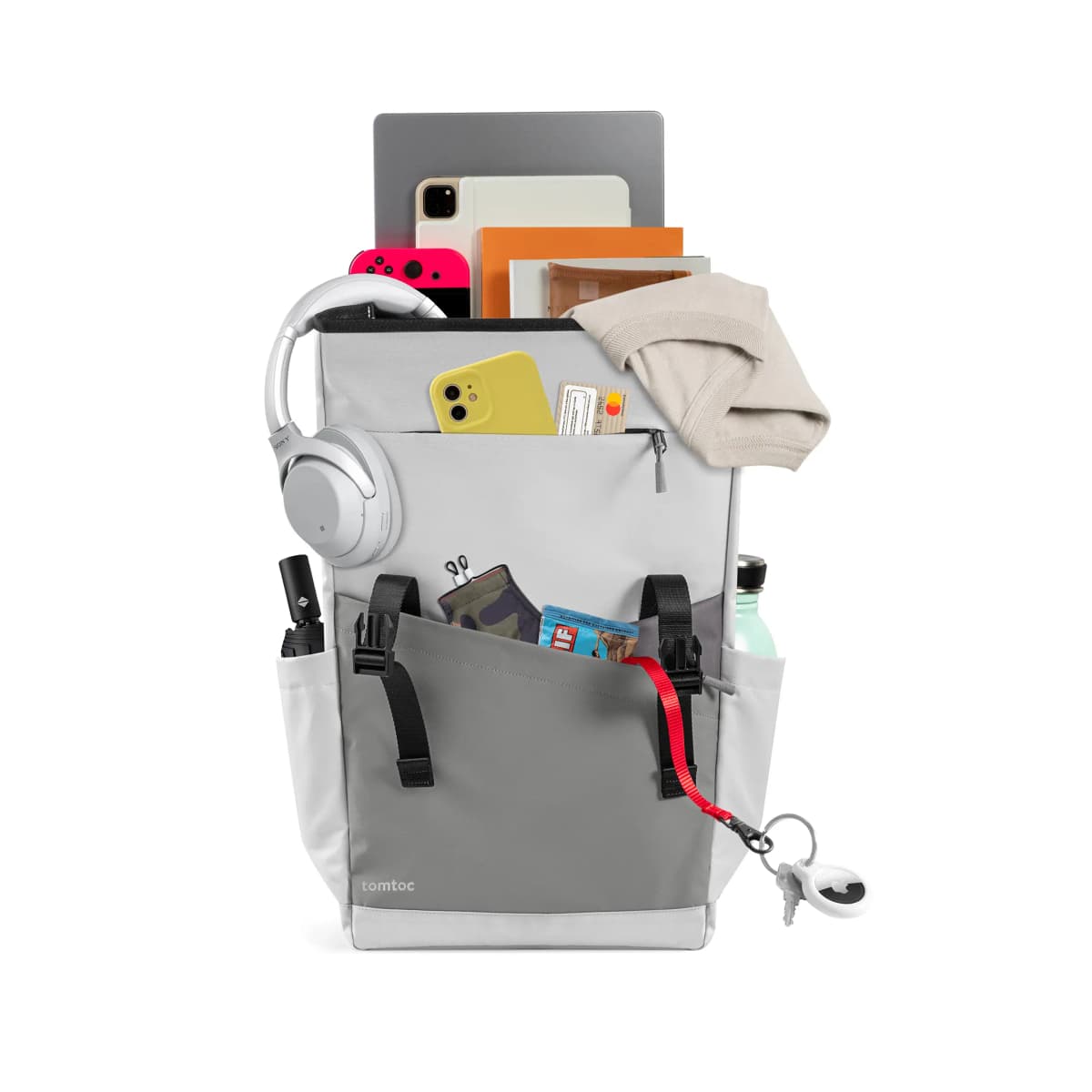 Tomtoc Laptop Çantası Unisex Boz/Qara 9