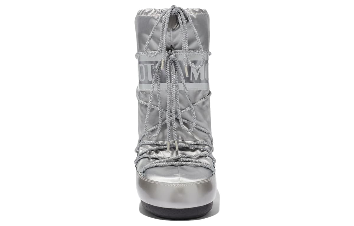 Moon Boot Lace-Up Mid-Top Snow Boots Unisex Gümüşü 4
