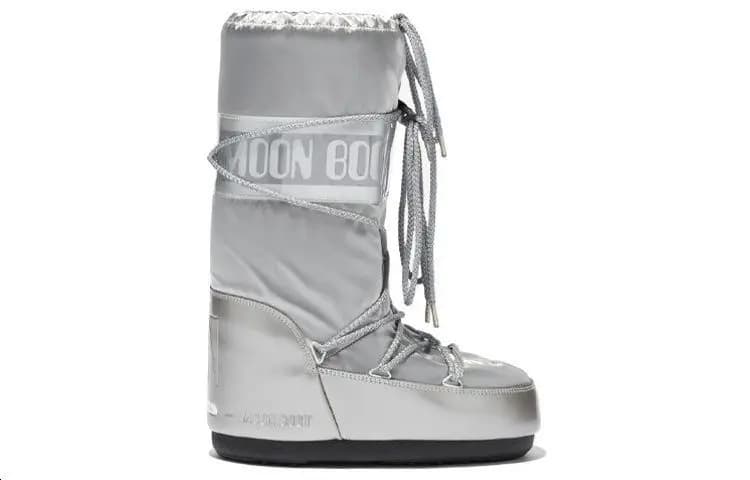Moon Boot Lace-Up Mid-Top Snow Boots Unisex Gümüşü 2