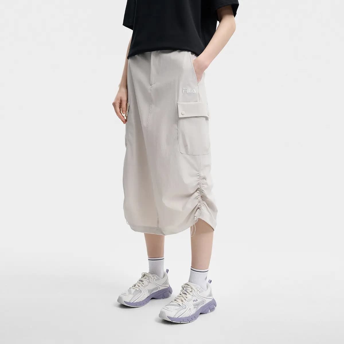 FILA ORIGINALE Cargo Qadın Uzun Ətəyi Krem 5