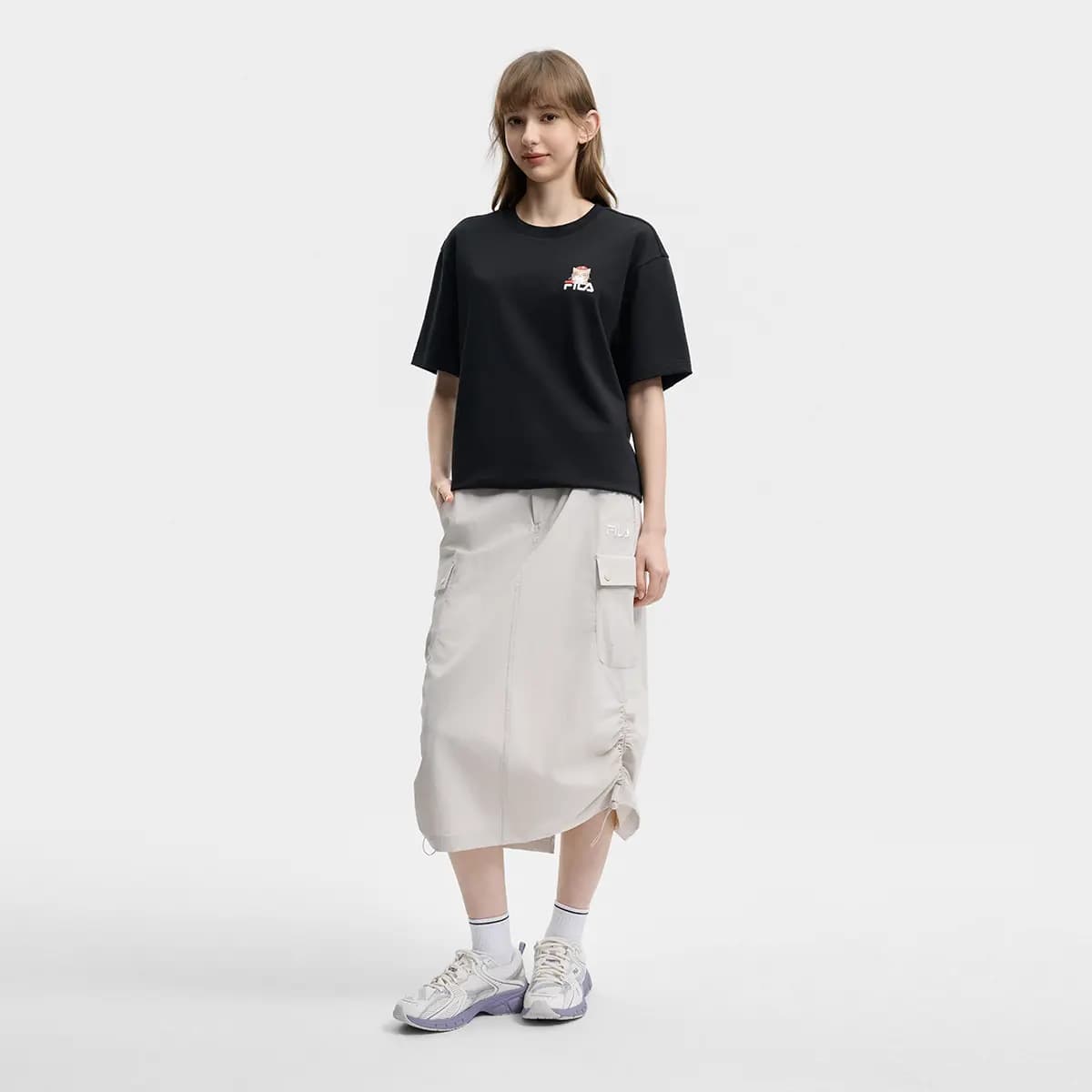 FILA ORIGINALE Cargo Qadın Uzun Ətəyi Krem 3