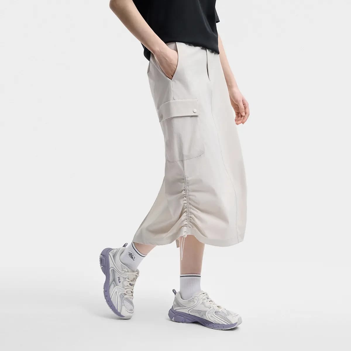 FILA ORIGINALE Cargo Qadın Uzun Ətəyi Krem 4