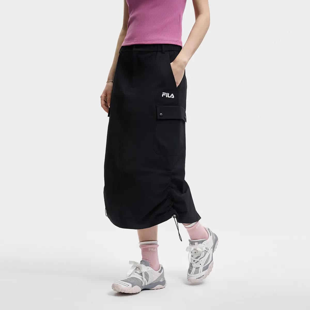 FILA ORIGINALE Round Pocket Cargo Qadın Ətəyi Qara 4