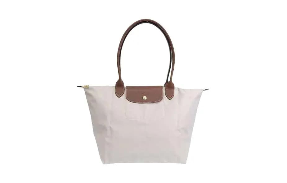 LONGCHAMP Le Pliage Canvas Dəri Çanta Qadın Bej