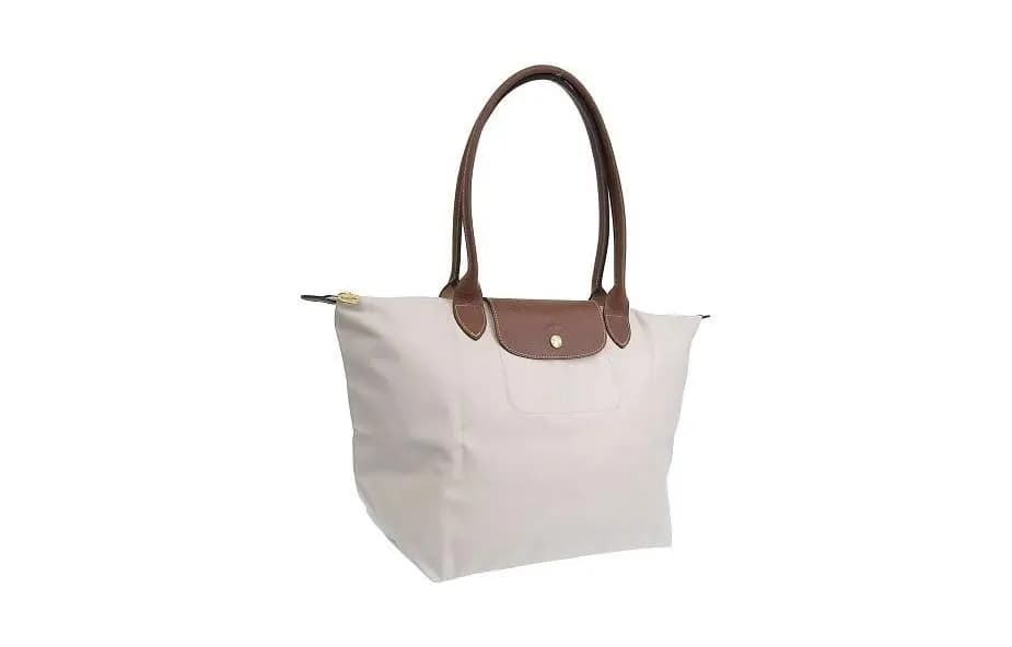 LONGCHAMP Le Pliage Canvas Dəri Çanta Qadın Bej 3
