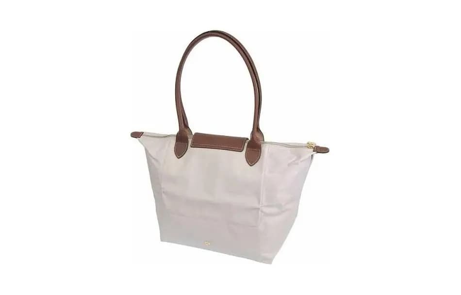 LONGCHAMP Le Pliage Canvas Dəri Çanta Qadın Bej 2