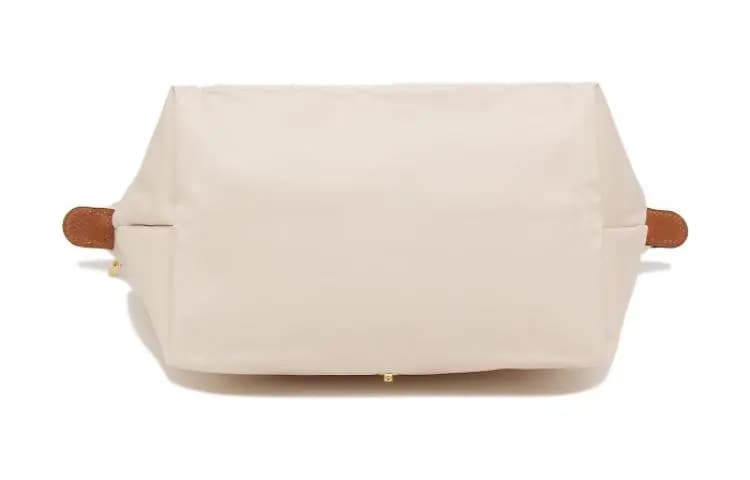 LONGCHAMP Le Pliage Dəri və Kətan Çanta Qadın Bej 5