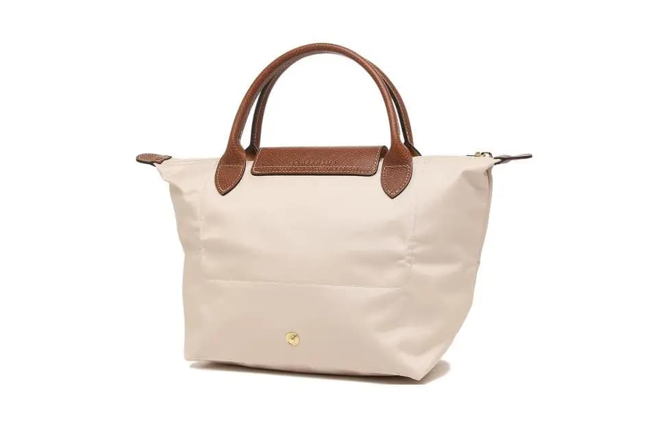 LONGCHAMP Le Pliage Dəri və Kətan Çanta Qadın Bej 3
